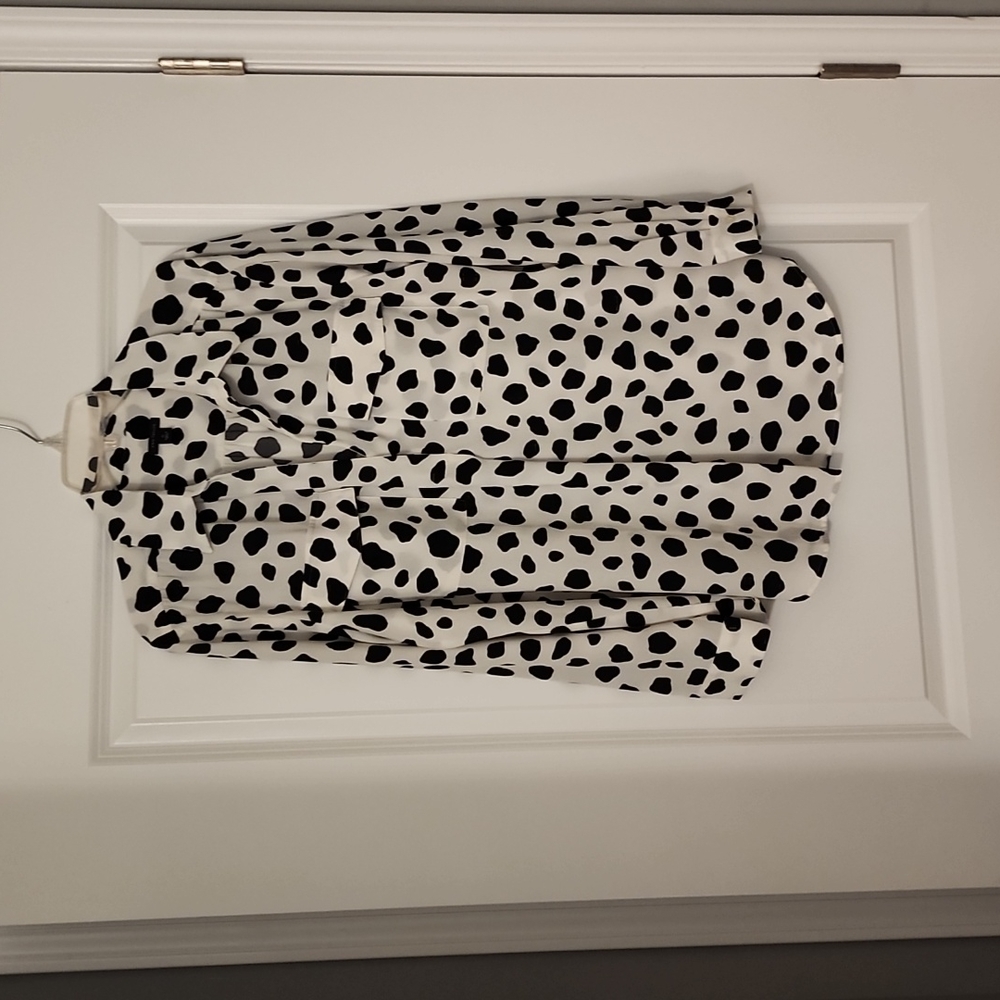 Ann Taylor Black and White long sleeve blouse